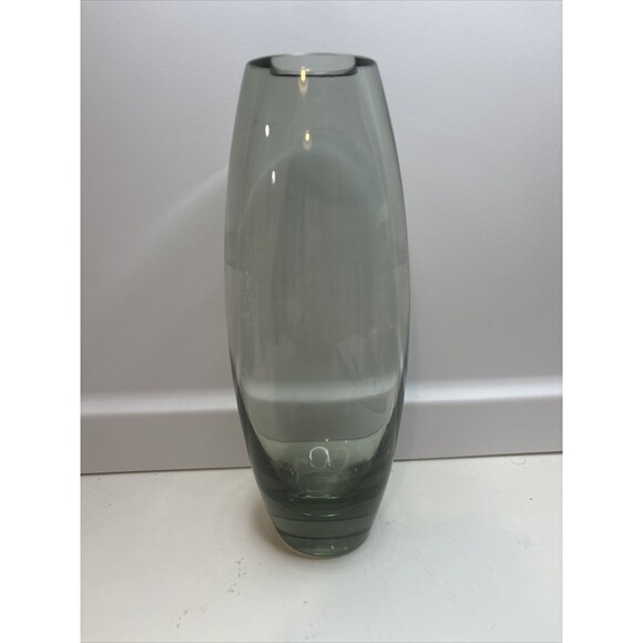 Vtg. MCM Holmegaard smoky vase Signed Denmark About 9” Tall